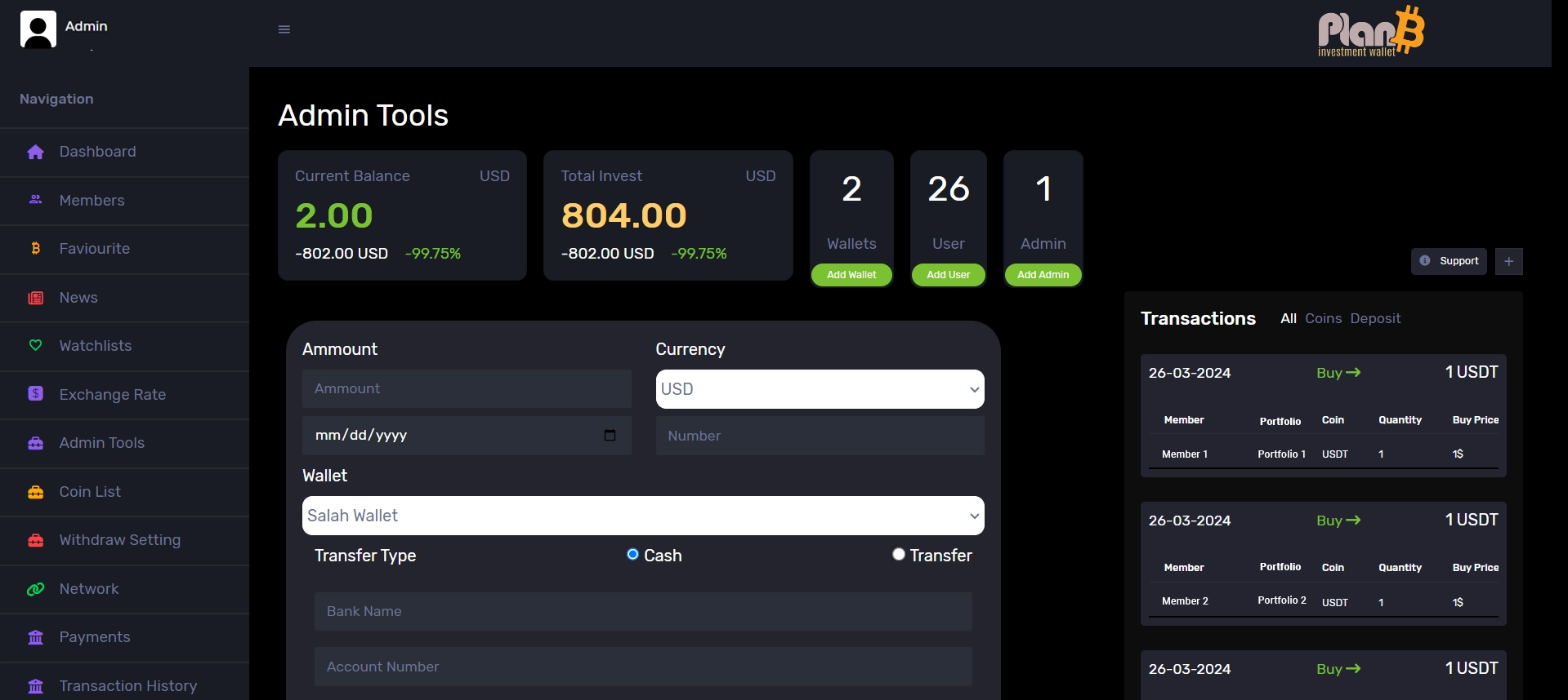 PlanBWallet-admin-tools